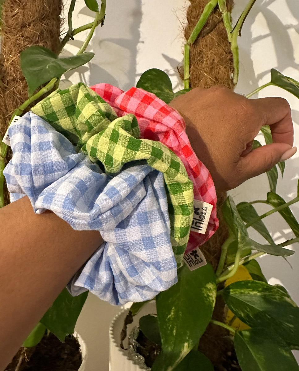 Handgemachte Scrunchies aus Baumwollstoff | Größen S M L Farben und Muster